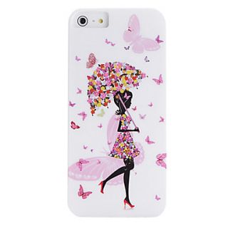 IMD Technique Hold Umbrella Girl and Butterfly Plastic Case for iPhone 5/5S