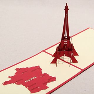 Three dimensional France Eiffel Tower Greeting Card (More Colors)