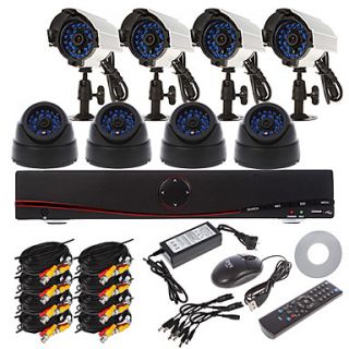 8 Channel 960H Home Security System DVR Kit (8pcs 700TVL IR Cut Indoor/Outdoor Camera, HDMI, USB 3G Wifi)