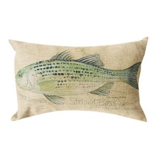18 Rectangular Striped Fish Cotton/Line Decorative Pillow Cover