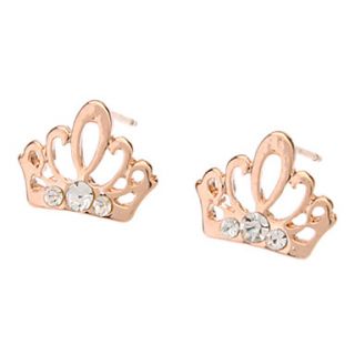 Rose Gold Hollow Crown Stud Earrings