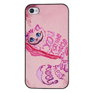 Enchanting Rose Cat Pattern PC Hard Case with Black Frame for iPhone 4/4S