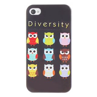 Owls in Black Background Pattern Hard Case for iPhone 4/4S