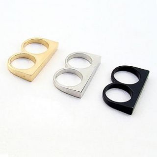 European and American fashion jewelry eight characters including bicyclic ring fashion ring simple wild(random color)