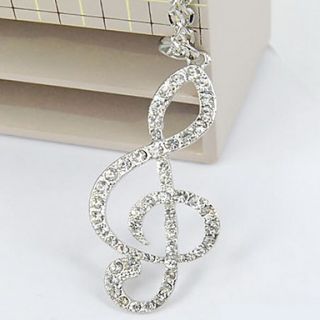 Fashionable music symbols over drilling long necklace sweater chain female long section notes flash diamond chain N551