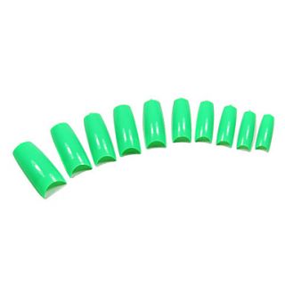 100PCS Green Pure Color French Full Cover Nail Tips