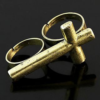 Vintage Cross Double Finger Ring(Random Color)