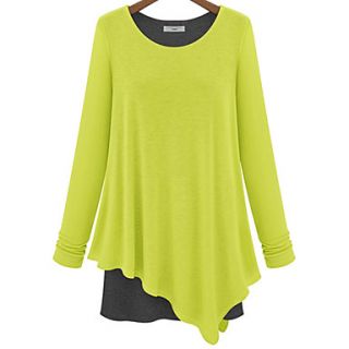 Womens Contrast Color Splicing Blouse
