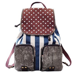 Fashion Casual Canvas Stripe Backpack