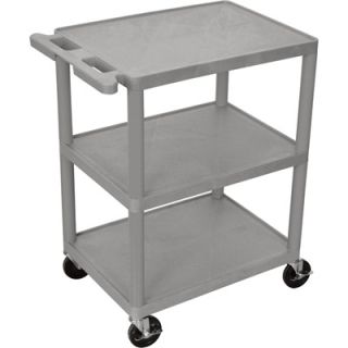 Luxor Multipurpose Utility Cart   3 Shelves, Gray, 300 Lb. Capacity, Model#