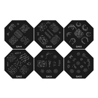 1PCS Nail Art Stamp Stamping Image Template Plate QA Series NO.1(Assorted Colors)