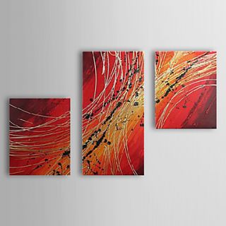 Hand Painted Oil Painting Abstract Flow with Stretched Frame Set of 3 1311 AB1088