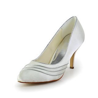 Beautiful Satin Stiletto Heel Closed Toe Pumps Wedding Shoes(More Colors)