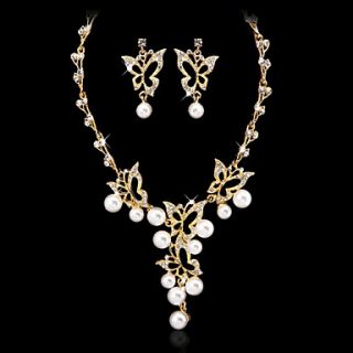 Wedding Bridal Alloy With Imitation PearlRhinestone Jewelry Set Including Necklace,Earrings(More Colors)