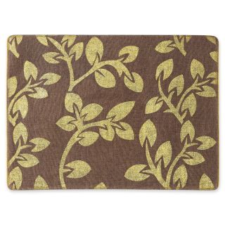 Set of 4 Burlap Placemats with Gold Print
