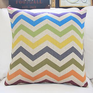 18 Colorful Wavy Cotton/Linen Decorative Pillow Cover