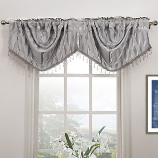 Modern Grey Stripe Waterfall Valance 25Wx31L (One Piece)