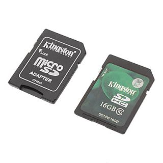 16G Kingston Class 10 Ultra SDHC Card with microSD Adapter