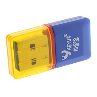 USB 2.0 Micro SD/TF Card Reader with Light Blue