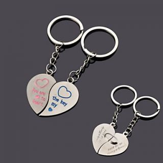 Personalized Heart Couple Key Keychain   Set of 6 Pairs