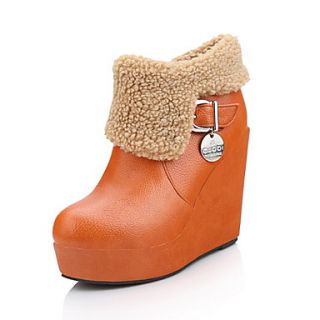 Faux Leather Wedge Heel Wedges Booties/Ankle Boots Casual Shoes(More Colors)