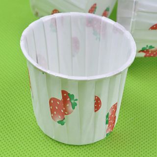 Strawberry Pattern Heat Resistant Cake Cup / Muffin Paper (Set Of 10)