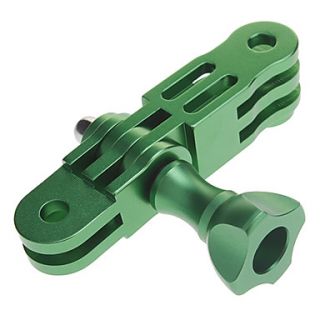 Aluminum Mount 3 way Pivot Arm extension 1 knob screw nut for GoPro Hero 2/3 Green