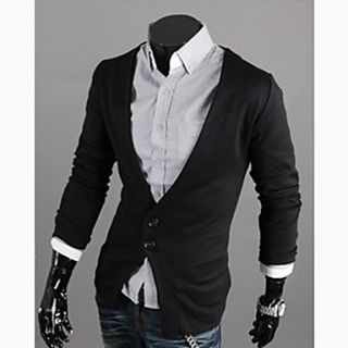 MenS Simple Two Botton V Neck Cardigan