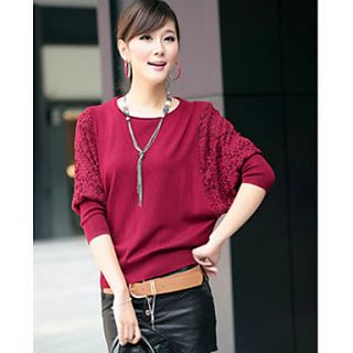Womens Lace Embroidery Cape Sleeve T Shirt