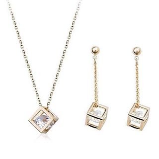 Sweet Multicolor Alloy (Includes Pendant NecklaceDrop Earrings)Jewelry Set(Golden And Silver)