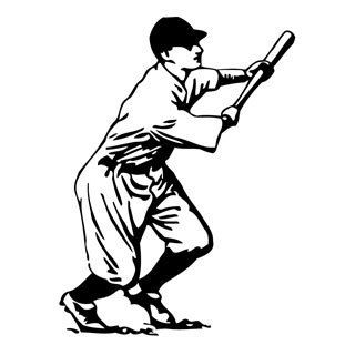 Bunt Baseball Player Game Vinyl Wall Art Decal (BlackEasy to apply with instructions includedDimensions 22 inches wide x 35 inches long )