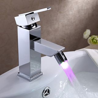 Color Changing LED Bathroom Sink Faucet   Chrome Finish