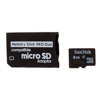 SanDisk Class 4 Ultra microSDHC TF Card 8G with microSD to MS Card Adapter