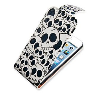 Cartoon Skull Up Down Turn Over PU Leather Full Bady Case for iPhone 5/5S