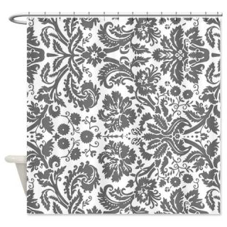  Gray White Damask Shower Curtain  Use code FREECART at Checkout