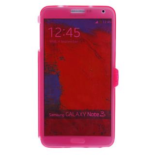 Transparent TPU Pattern Soft Cover Case with Face Cover and Buckle for Samsung Galaxy Note3