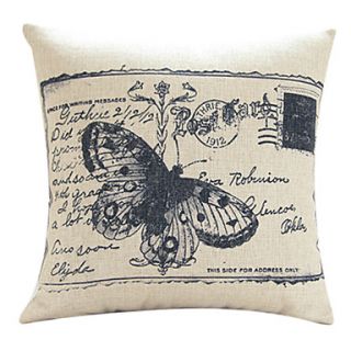 18 Classic Butterflies on Envelope Sign Cotton/Linen Decorative Pillow Cover