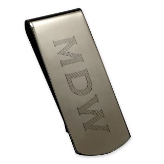 High Polished Personalized Mirror Finish Money Clip, Gun Metal, Mens