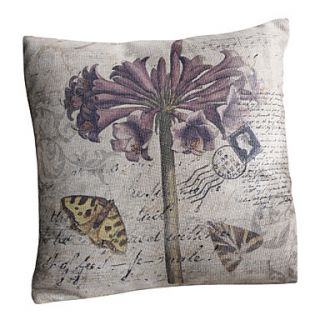 Classic Country Blossoms Butterfly Echoes Cotton/Linen Decorative Pillow Cover