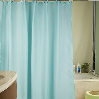 Shower Curtain Polyester Solid Light Blue Water resistant Thick Fabric 2 Sizes Available