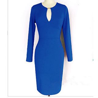 SZ Womens V Neck Sheet Metal Blue Dress