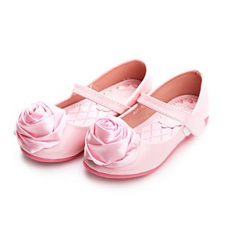 Faux Leather Girls Wedding Mary Jane Flats with Flower