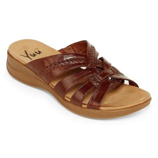 Yuu Janson Slide Sandals, Brown, Womens