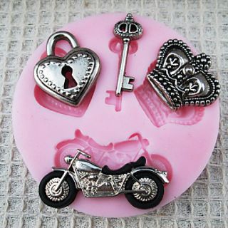 3D Motorcycle shaped Silicone Mold Fondant Molds Sugar Craft Tools Chocolate Mould For Cakes
