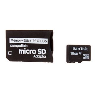 SanDisk Class 4 Ultra microSDHC TF Card 16G with microSD to MS Card Adapter