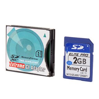 Hi speed Ultra SD Memory Card 2G with SD to CF Card Adapter