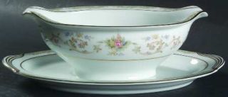 Noritake Croydon Gravy Boat with Attached Underplate, Fine China Dinnerware   Gr