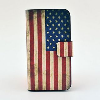 Vintage Us Flag Pattern Full Body Leather Tpu Case for iPhone 4/4S