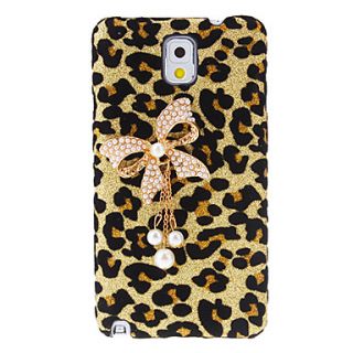 Bowknot Design Leopard Pattern Hard Case with Rhinestone for Samsung Galaxy Note 3 N9000
