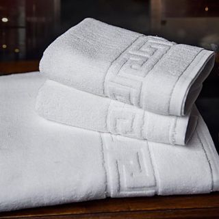 Bath Towel Set,3 Pack Modern Terry 100% Cotton Pure White(1 Bath Towel,2 Hand Towels)